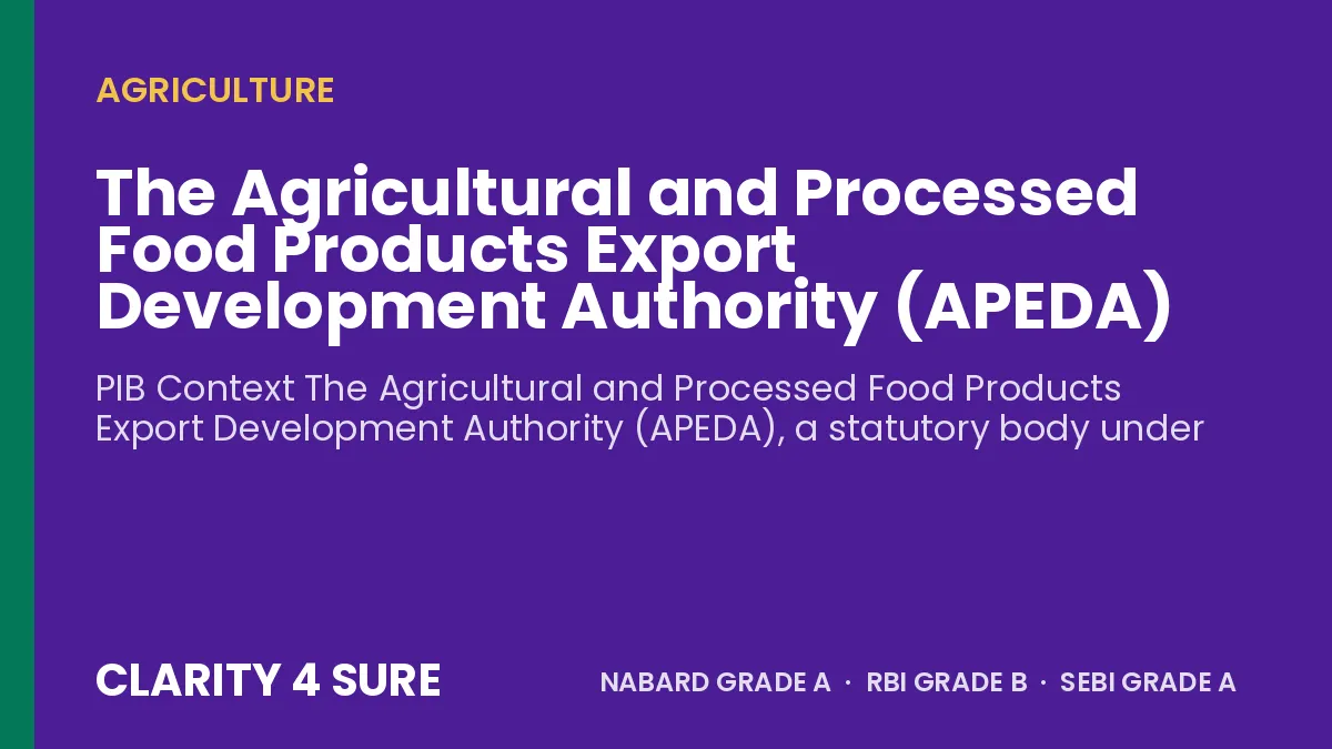 The Agricultural and Processed Food Products Export Development Authority (APEDA)