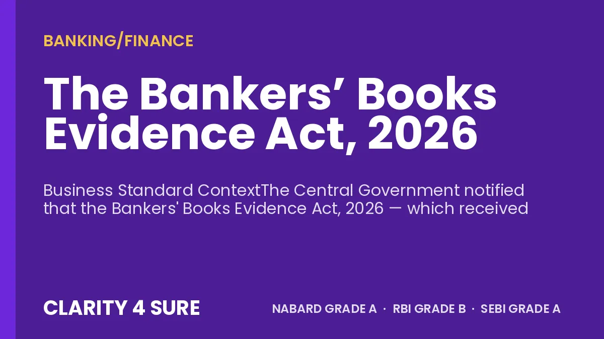 The Bankers’ Books Evidence Act, 2026