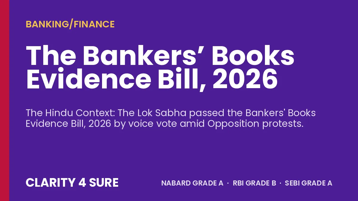 The Bankers’ Books Evidence Bill, 2026