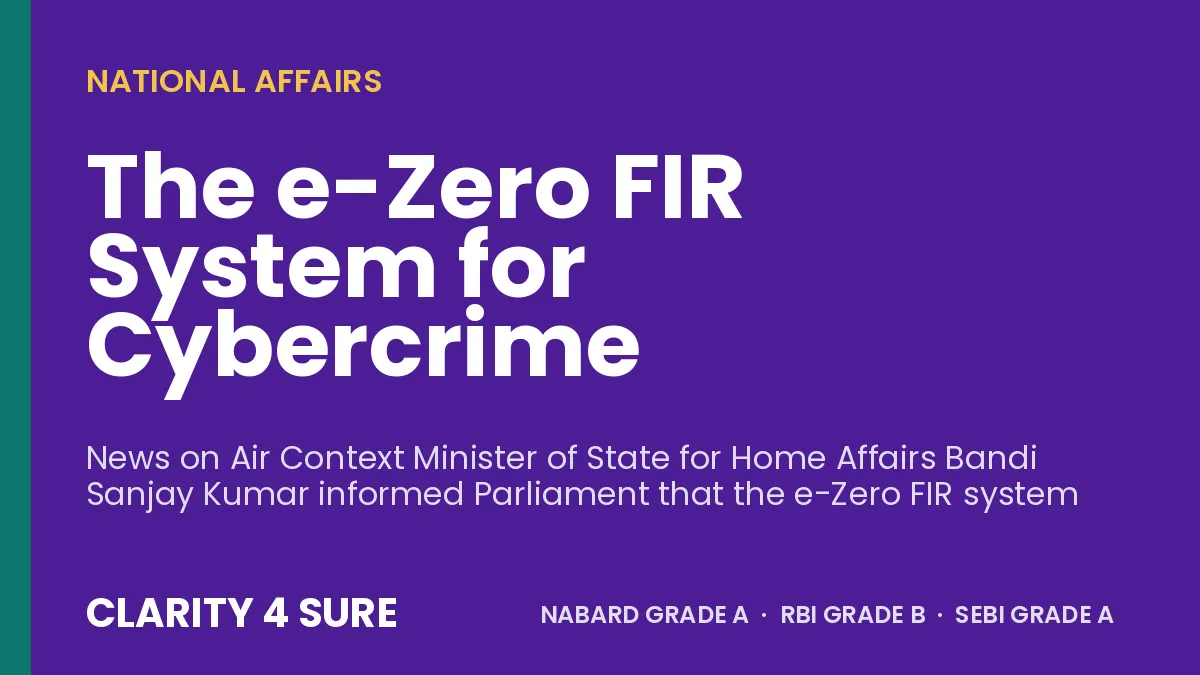 The e-Zero FIR System for Cybercrime