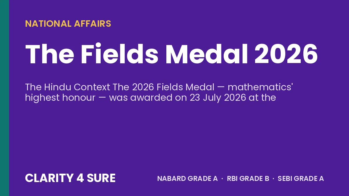 The Fields Medal 2026