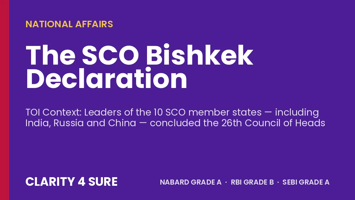 The SCO Bishkek Declaration