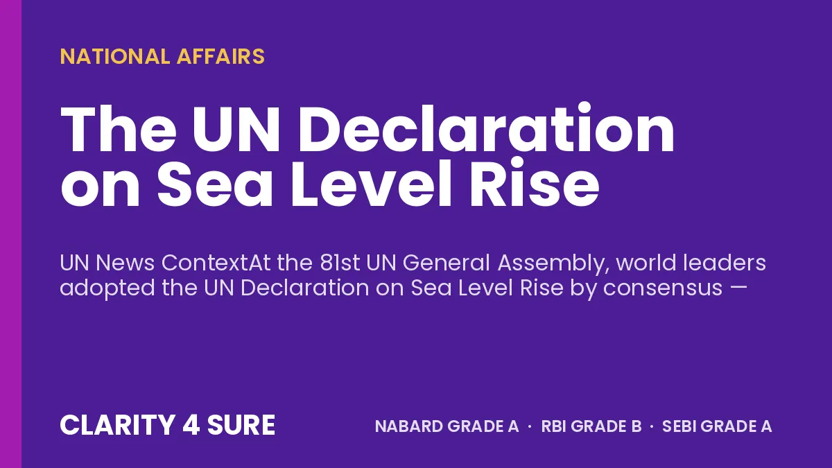 The UN Declaration on Sea Level Rise