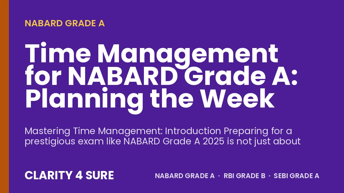 Time Management for NABARD Grade A: Planning the Week