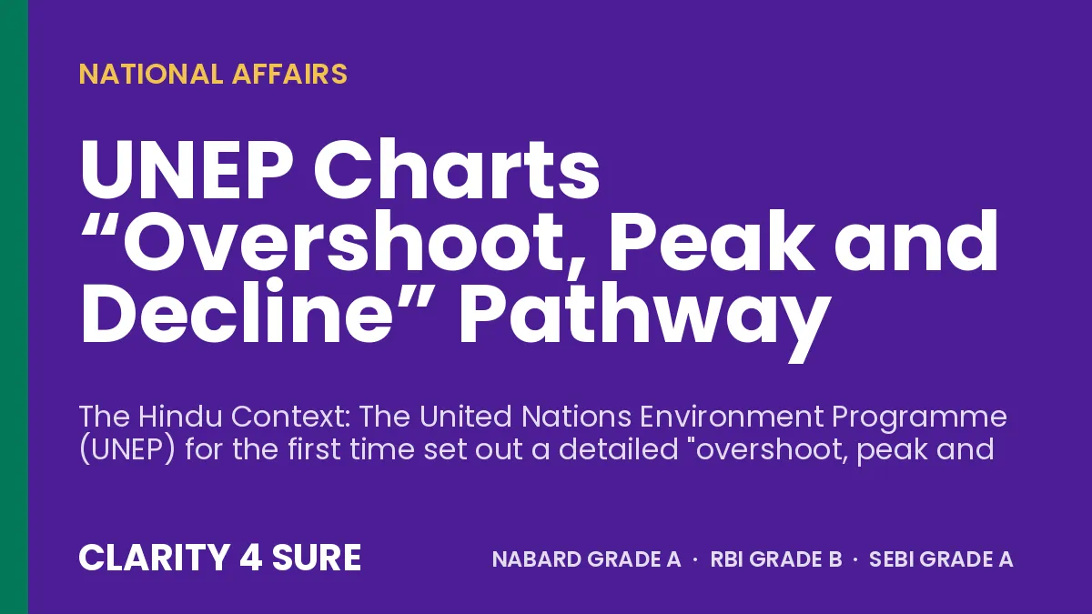 UNEP Charts “Overshoot, Peak and Decline” Pathway