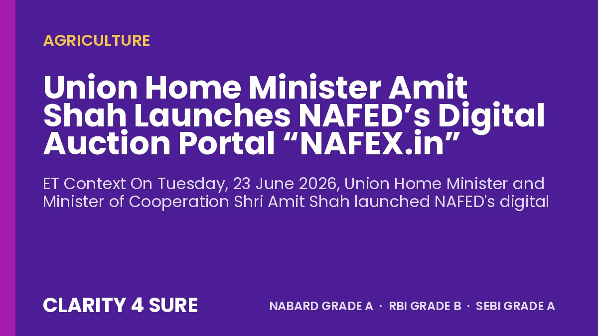 Union Home Minister Amit Shah Launches NAFED’s Digital Auction Portal “NAFEX.in”