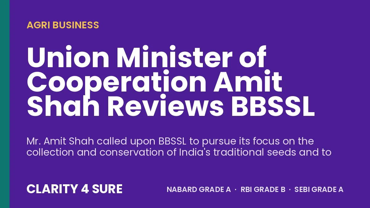 Union Minister of Cooperation Amit Shah Reviews BBSSL