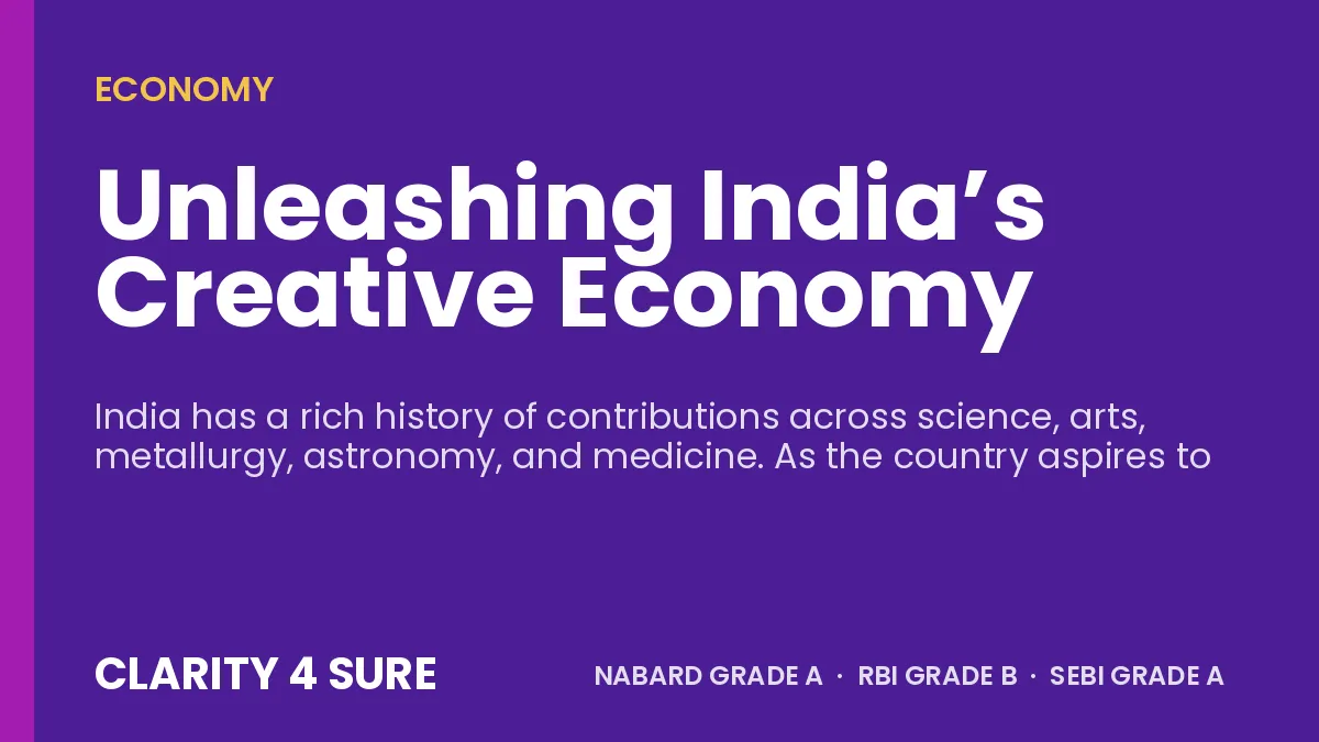 Unleashing India’s Creative Economy