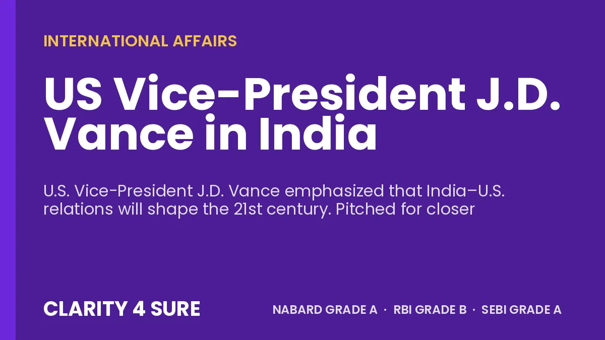 US Vice-President J.D. Vance in India