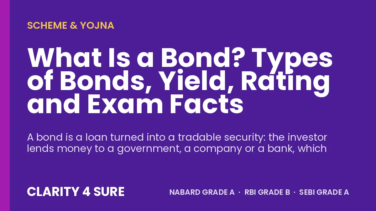 What Is a Bond? Types of Bonds, Yield, Rating and Exam Facts