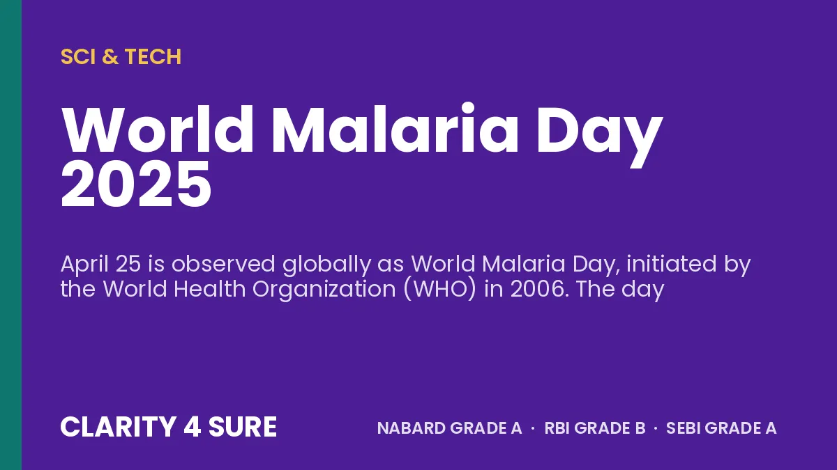World Malaria Day 2025