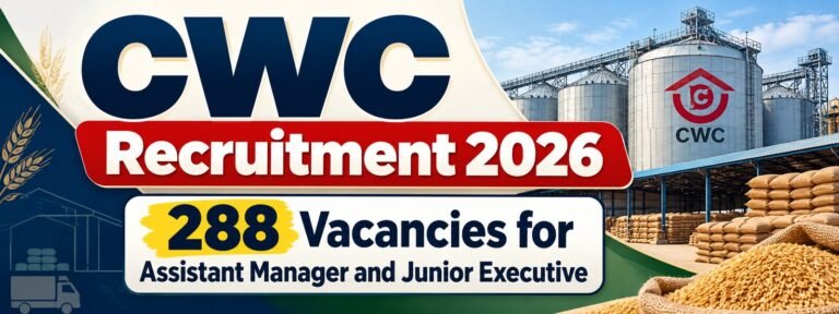 CWC Recruitment 2026: 288 Vacancies for Assistant Manager and Junior Executive
