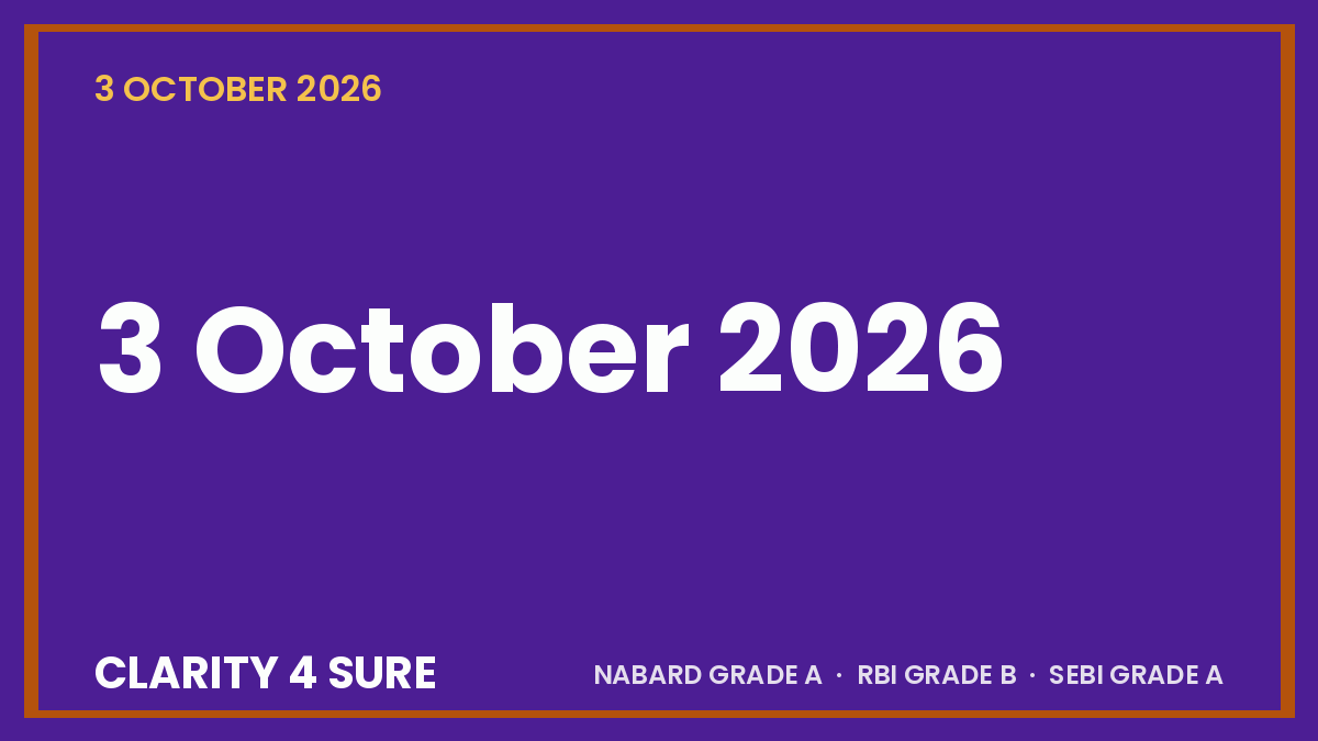 Daily Current Affairs (DCA) 03 October, 2026