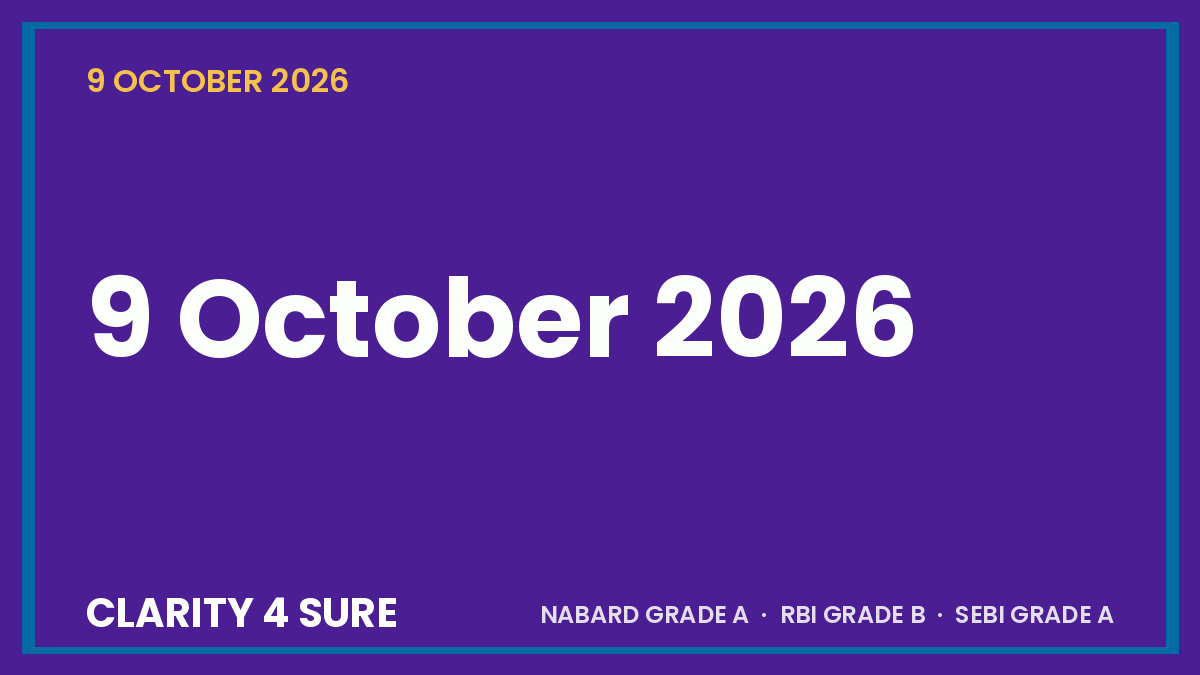 Daily Current Affairs (DCA) 09 October, 2026
