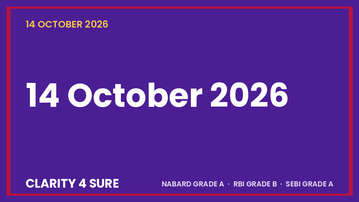 Daily Current Affairs (DCA) 14 October, 2026