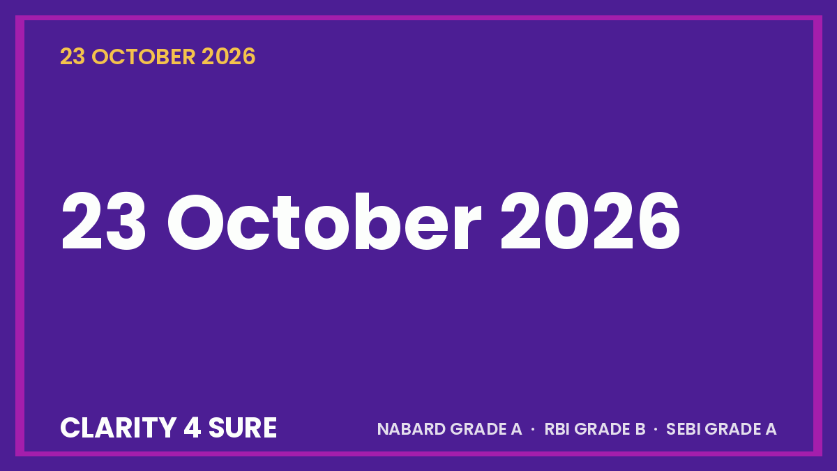 Daily Current Affairs (DCA) 23 October, 2026