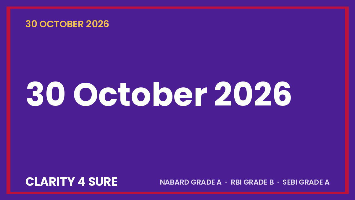 Daily Current Affairs (DCA) 30 October, 2026