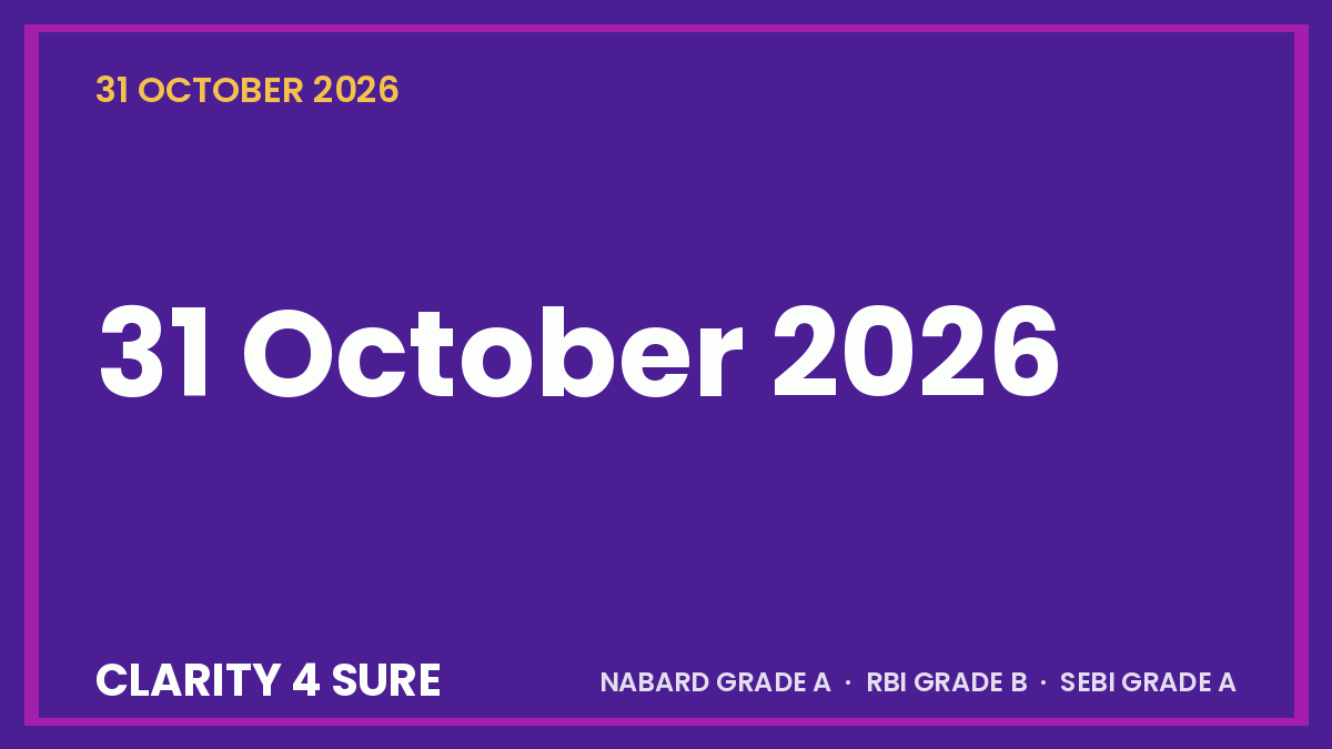 Daily Current Affairs (DCA) 31 October, 2026