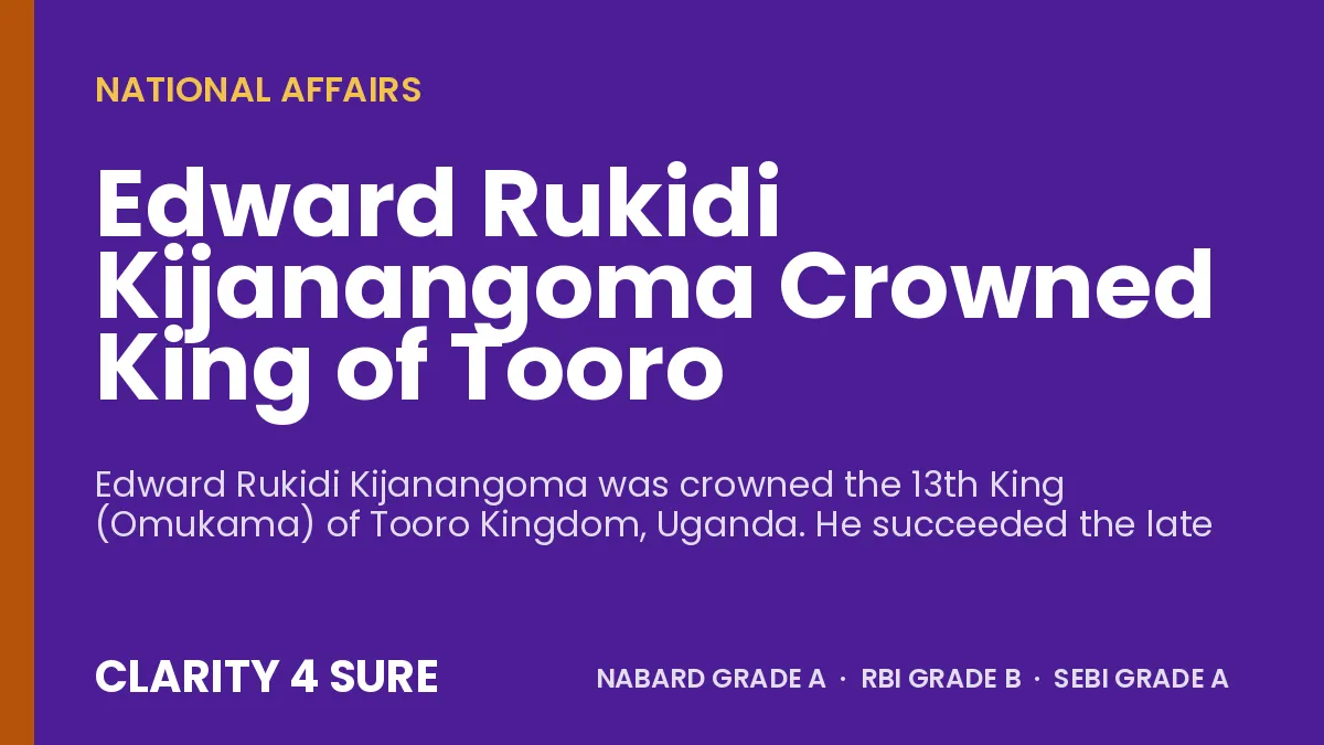 Edward Rukidi Kijanangoma Crowned King of Tooro