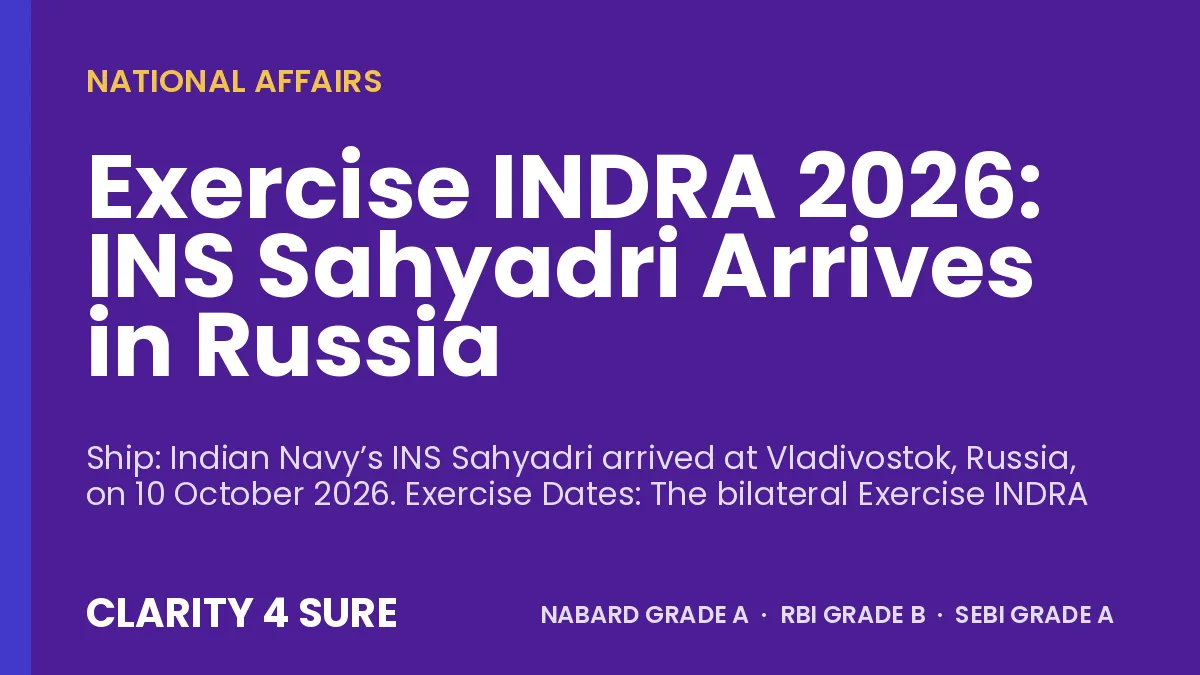 Exercise INDRA 2026: INS Sahyadri Arrives in Russia