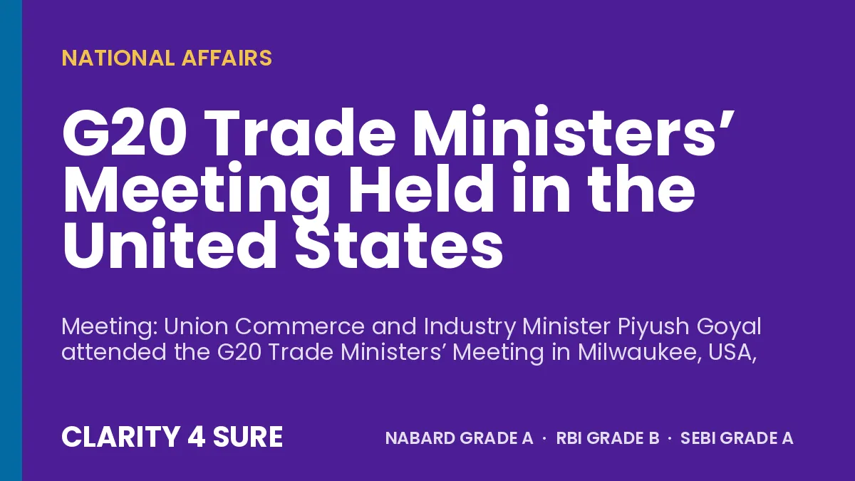 G20 Trade Ministers’ Meeting Held in the United States