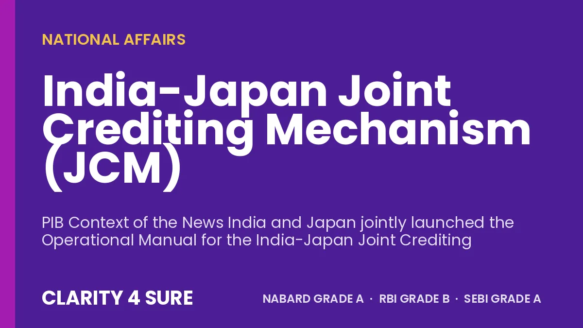 India-Japan Joint Crediting Mechanism (JCM)