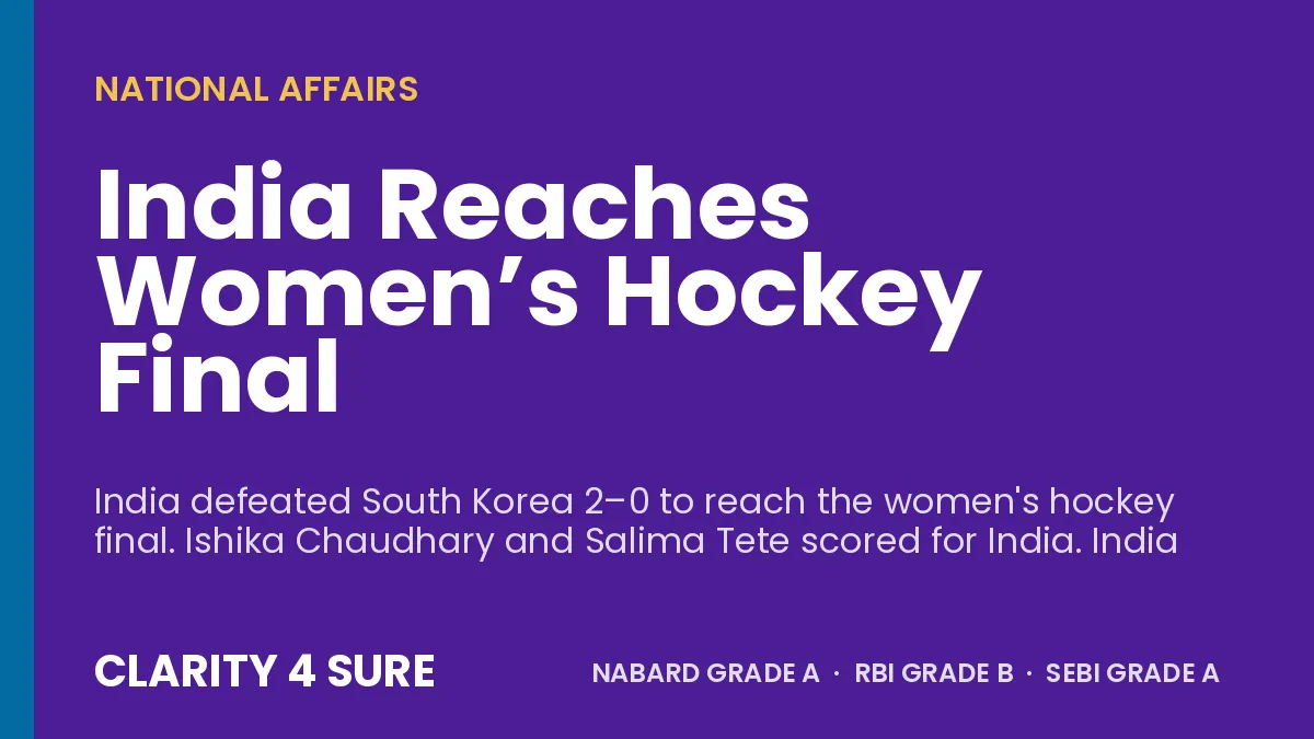 India Reaches Women’s Hockey Final