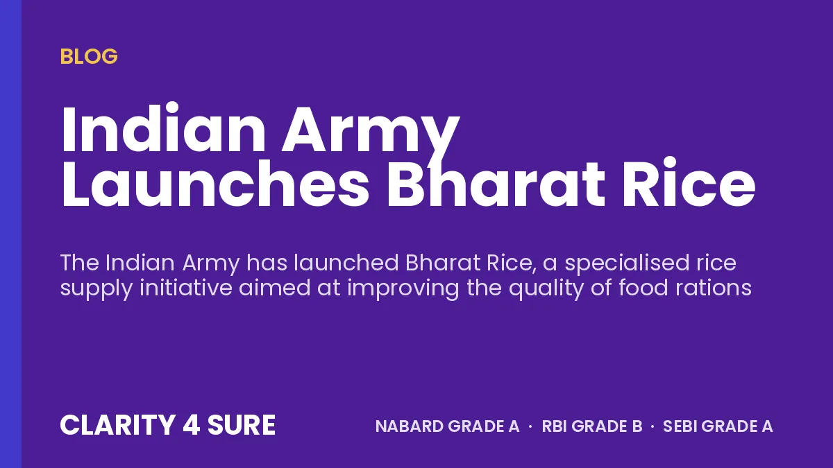 Indian Army Launches Bharat Rice
