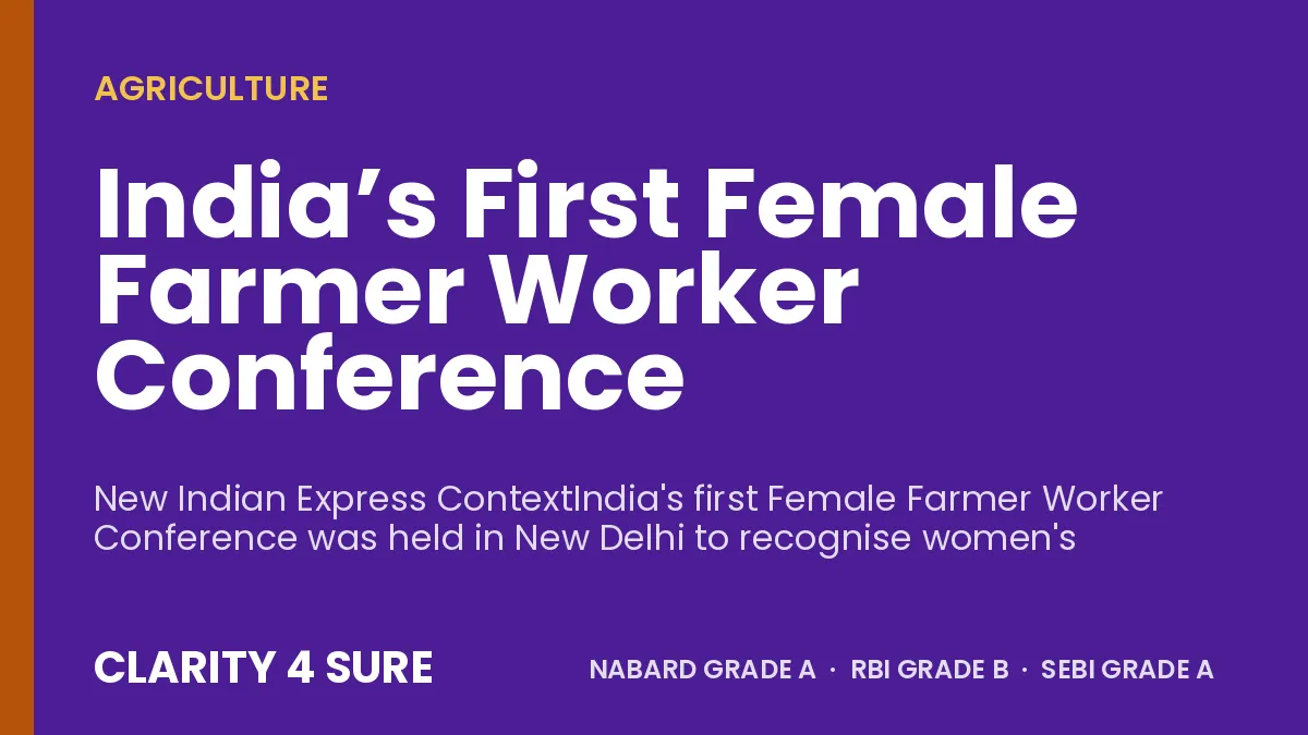 India’s First Female Farmer Worker Conference