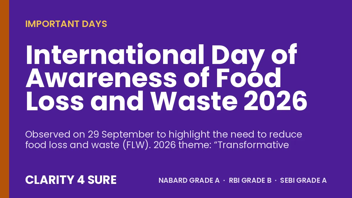 International Day of Awareness of Food Loss and Waste 2026