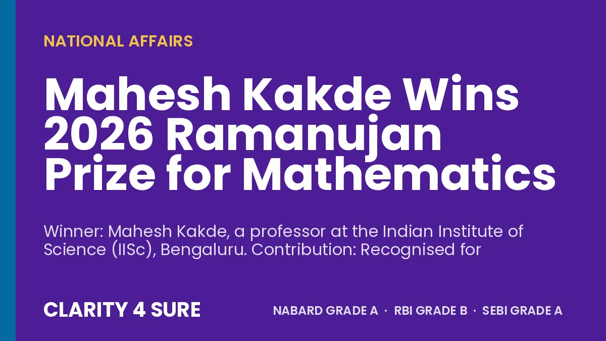Mahesh Kakde Wins 2026 Ramanujan Prize for Mathematics