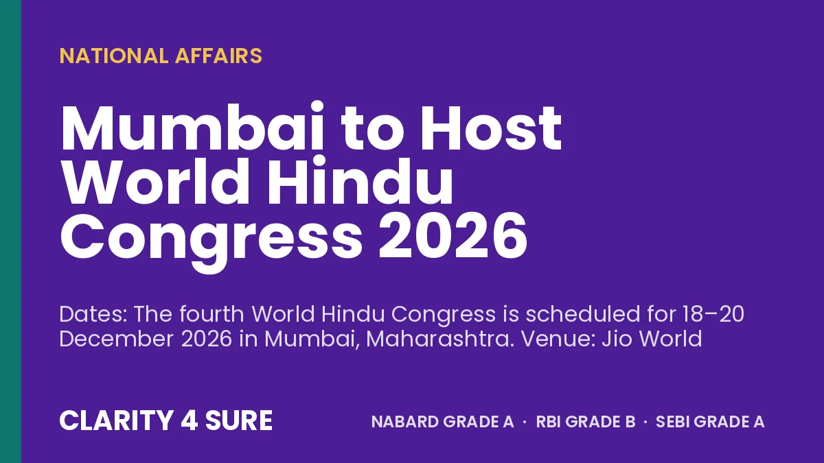 Mumbai to Host World Hindu Congress 2026