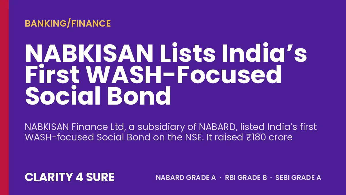 NABKISAN Lists India’s First WASH-Focused Social Bond