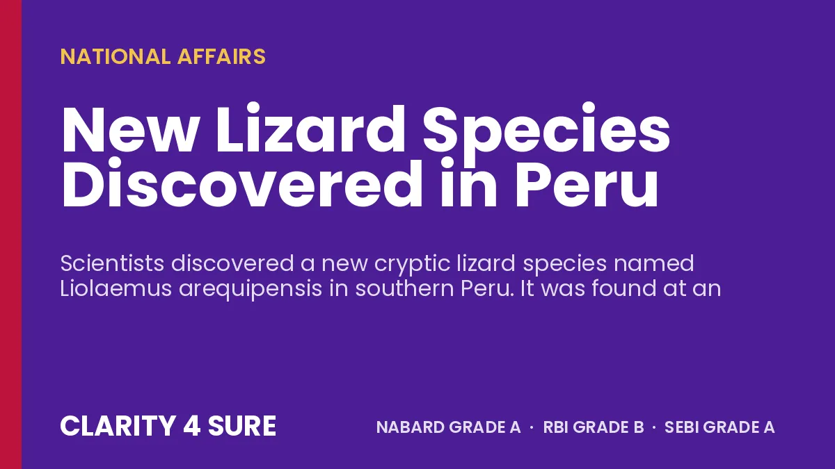 New Lizard Species Discovered in Peru