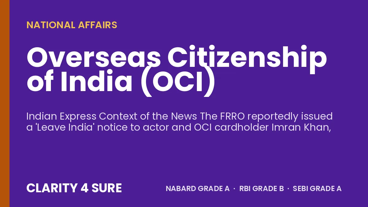 Overseas Citizenship of India (OCI)