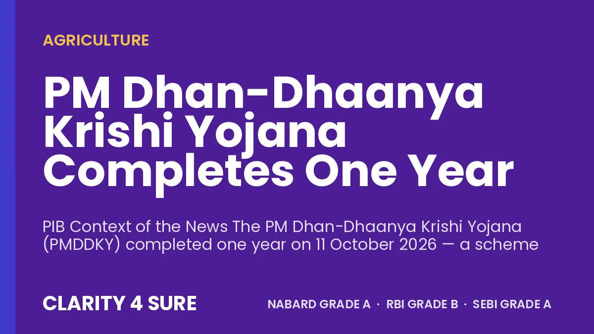 PM Dhan-Dhaanya Krishi Yojana Completes One Year