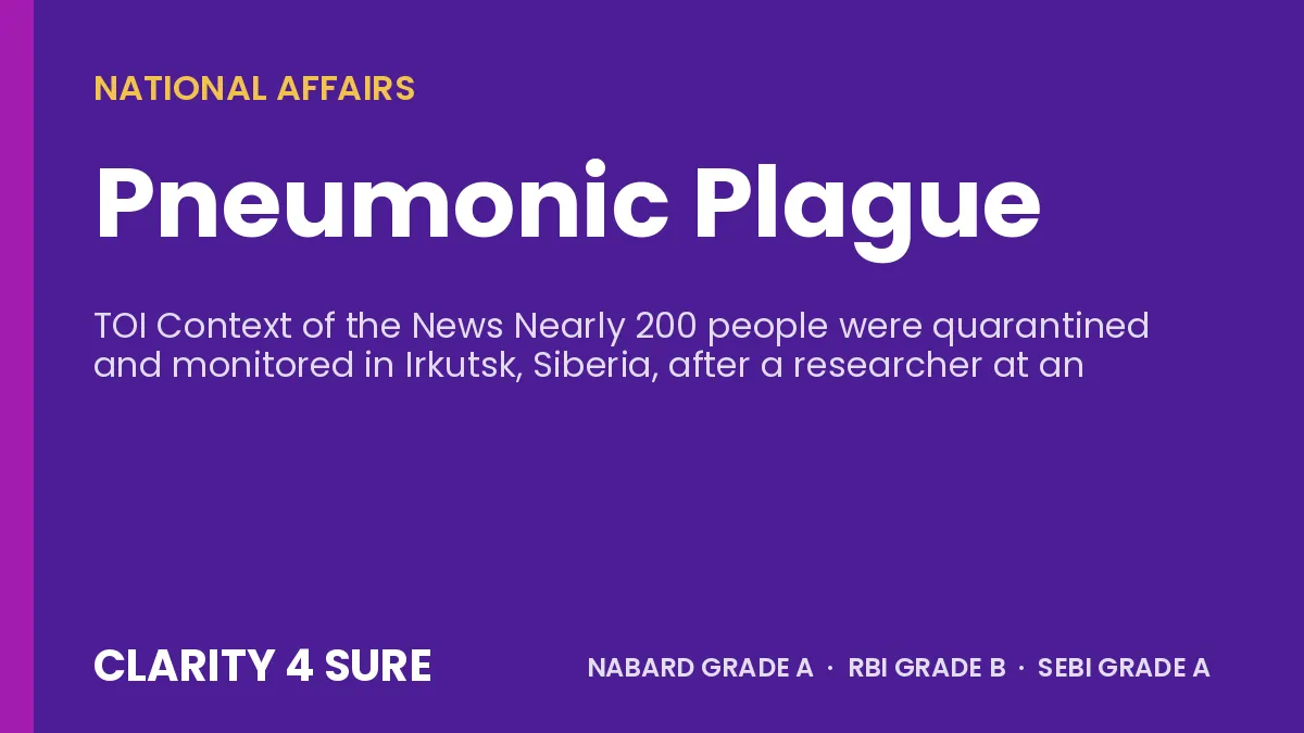 Pneumonic Plague