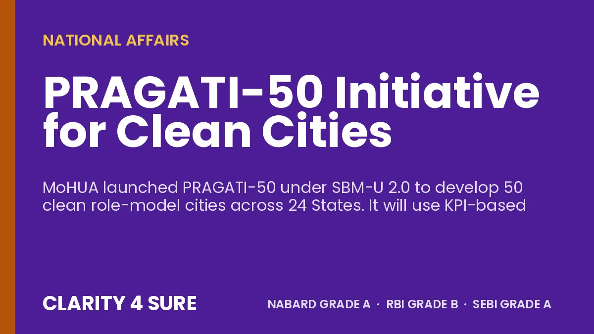 PRAGATI-50 Initiative for Clean Cities