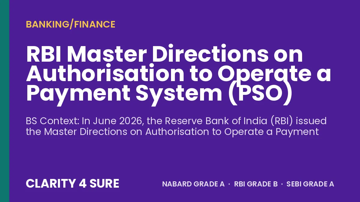 RBI Master Directions on Authorisation to Operate a Payment System (PSO)