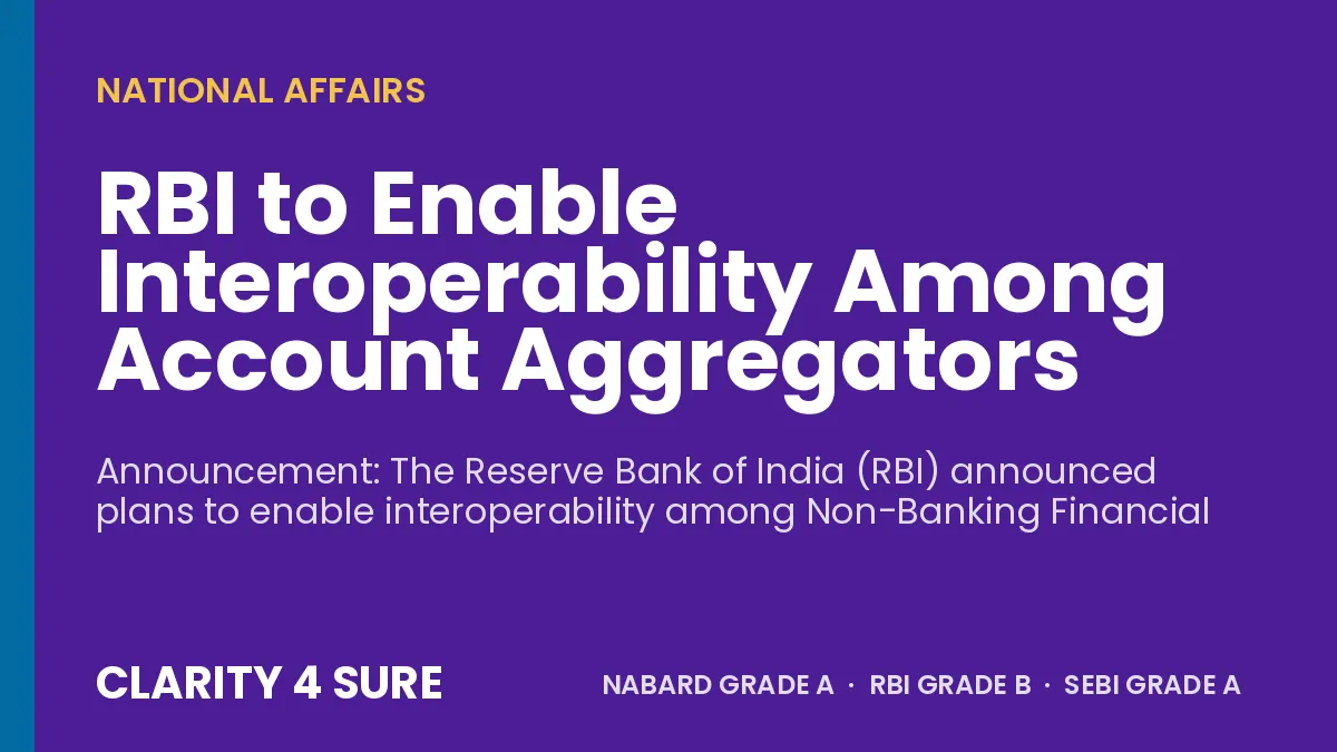 RBI to Enable Interoperability Among Account Aggregators