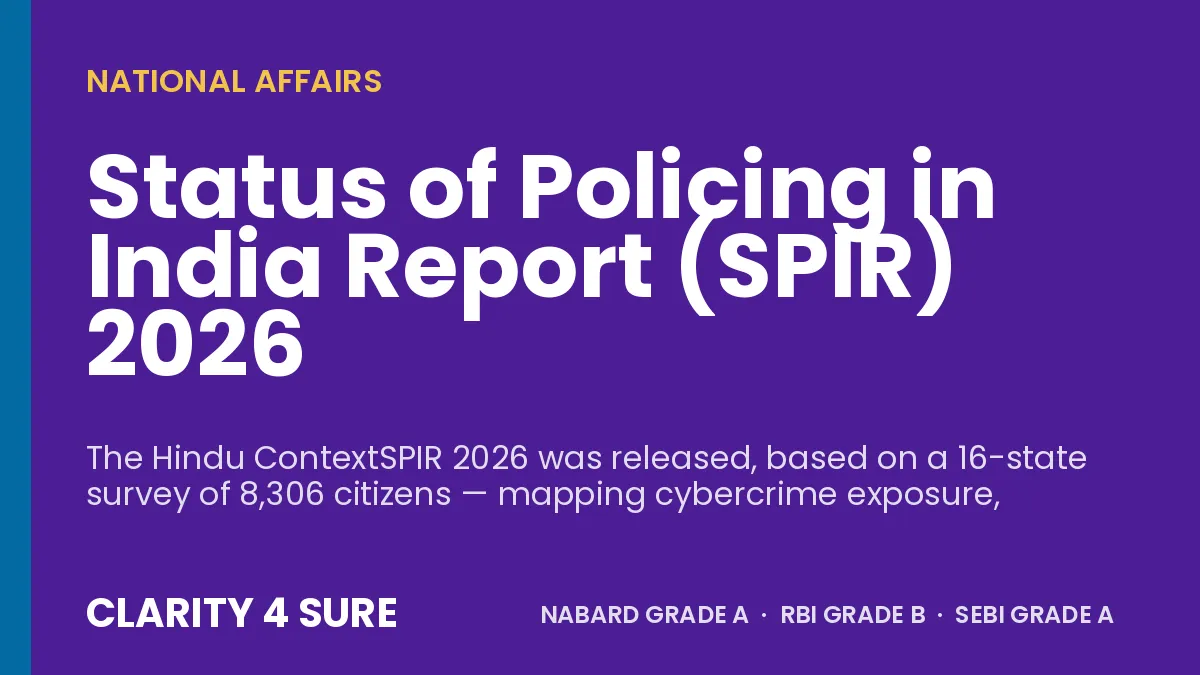 Status of Policing in India Report (SPIR) 2026