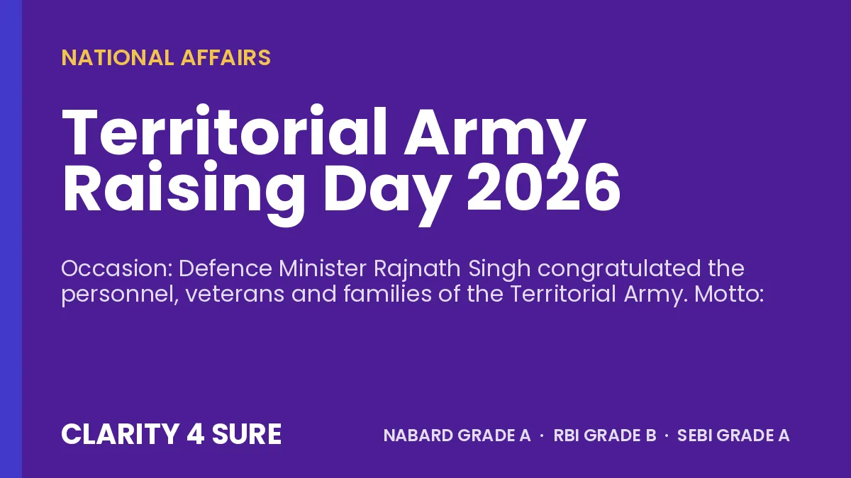 Territorial Army Raising Day  2026
