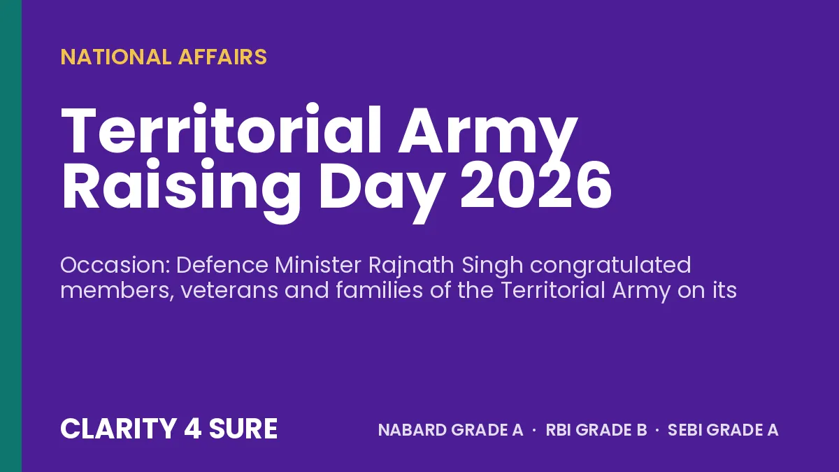 Territorial Army Raising Day 2026