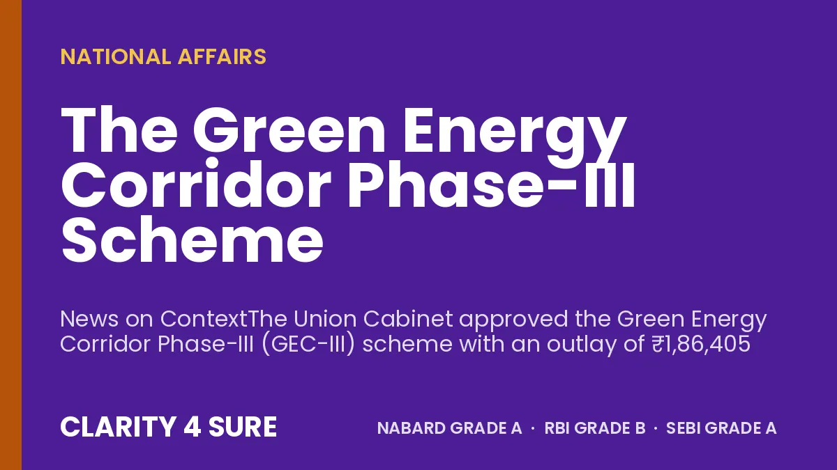 The Green Energy Corridor Phase-III Scheme