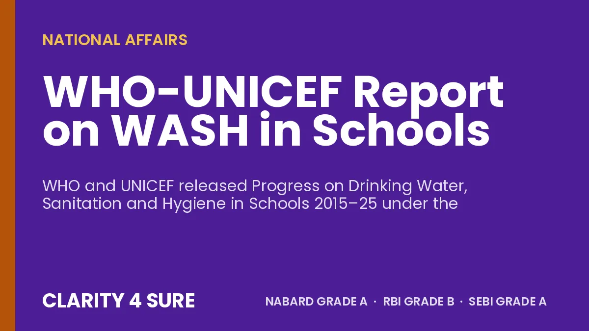 WHO-UNICEF Report on WASH in Schools