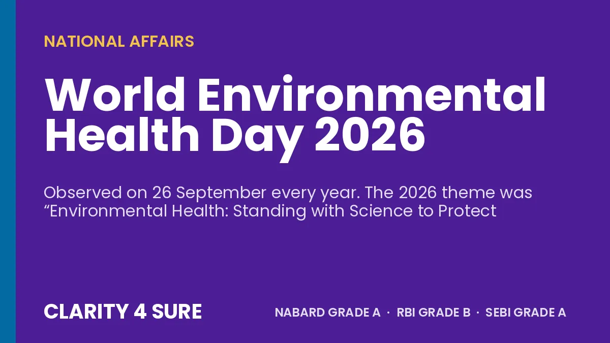 World Environmental Health Day 2026