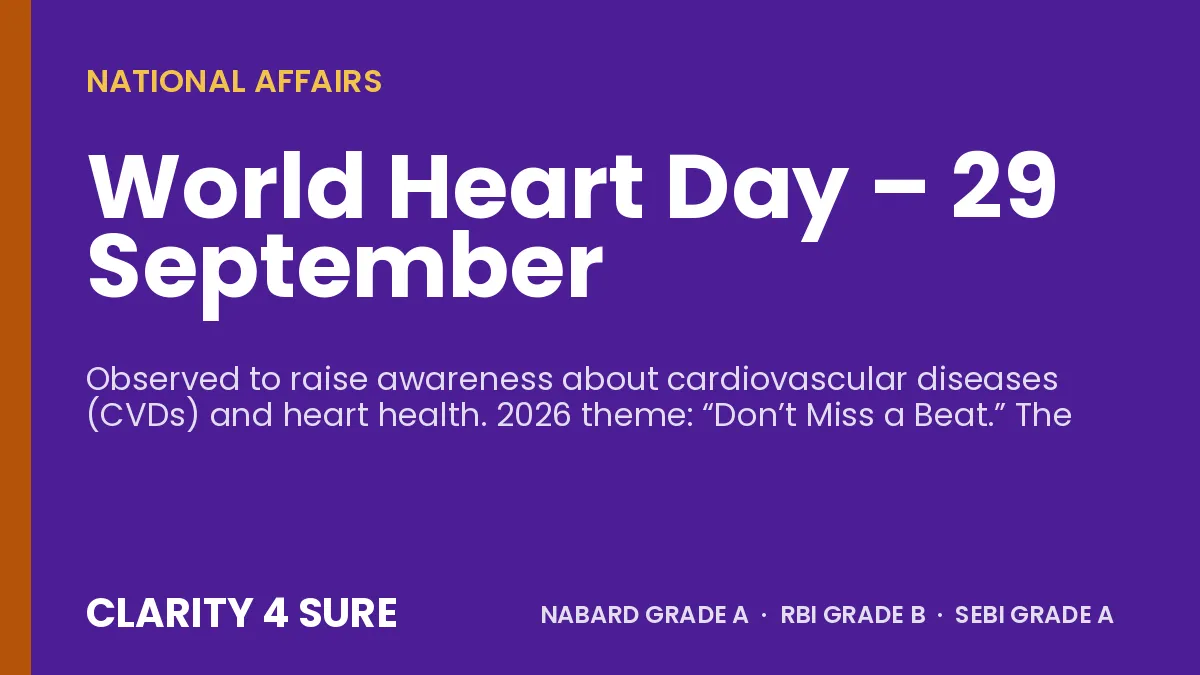 World Heart Day – 29 September
